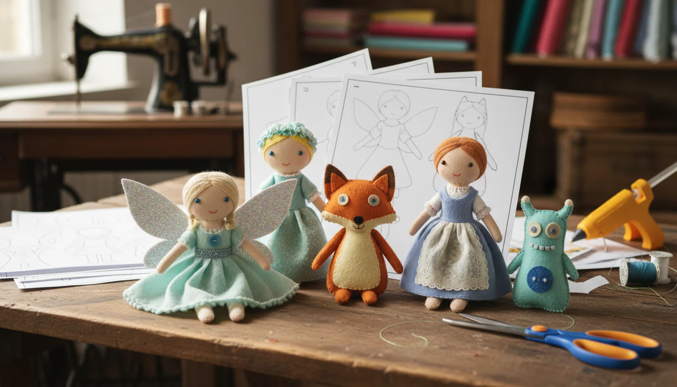 Boneca de feltro: fotos para inspirar e moldes