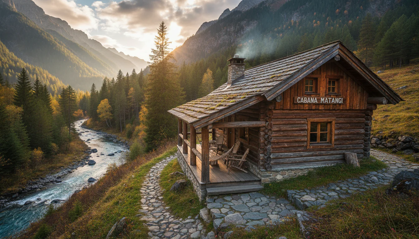 Cabana Matangi: arquitetura rústica nas montanhas