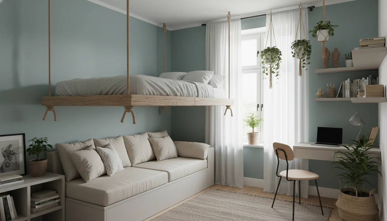 Cama suspensa: ideias para otimizar decoração