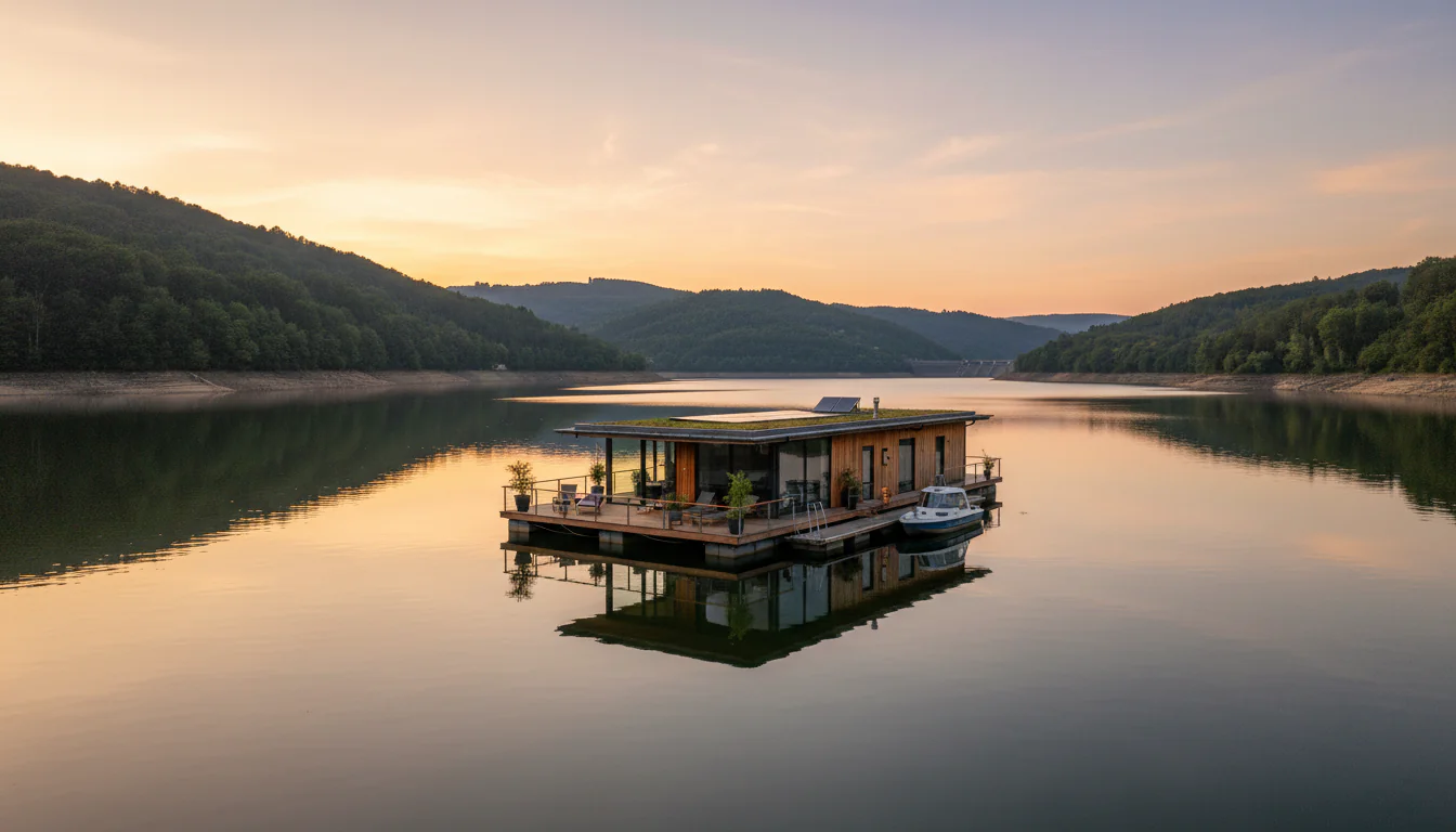 Casa flutuante em represa: projeto incrível