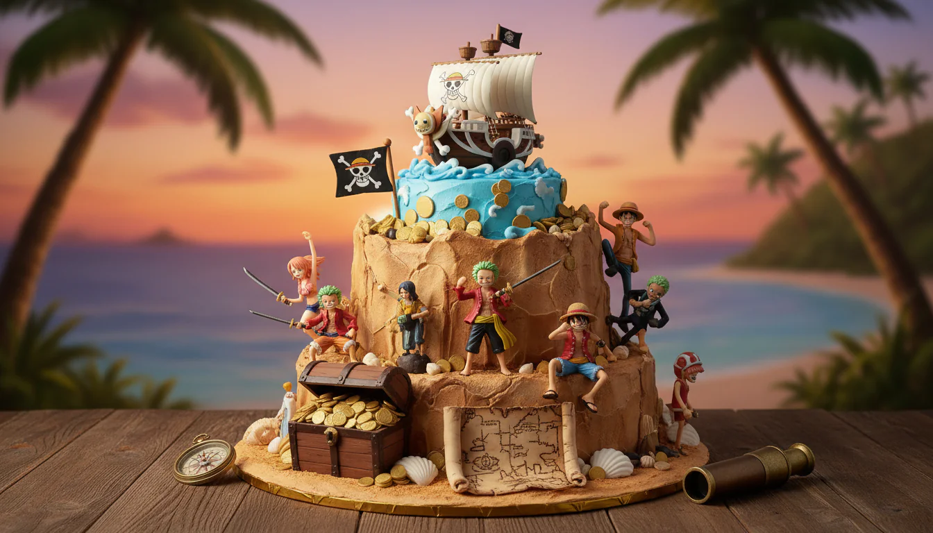 Bolo One Piece: fotos para aventura pirata Bolo One Piece: fotos para aventura pirata