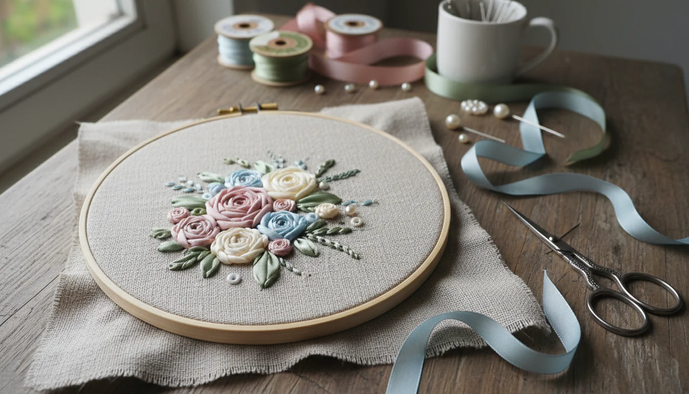 Bordado com fita: tutoriais práticos e ideias delicadas