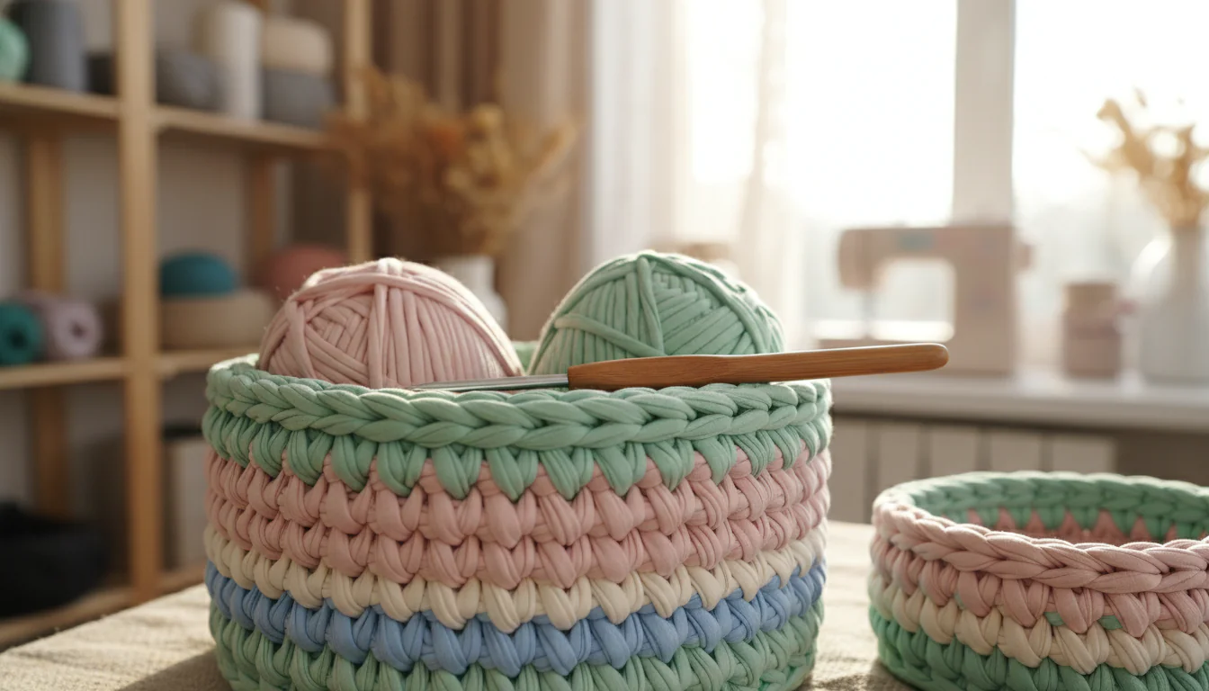 Cesto de fio de malha: como fazer e fotos Cesto de fio de malha: como fazer e fotos