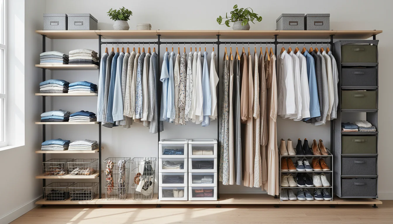 Closet aberto: opções para organizar roupas Closet aberto: opções para organizar roupas