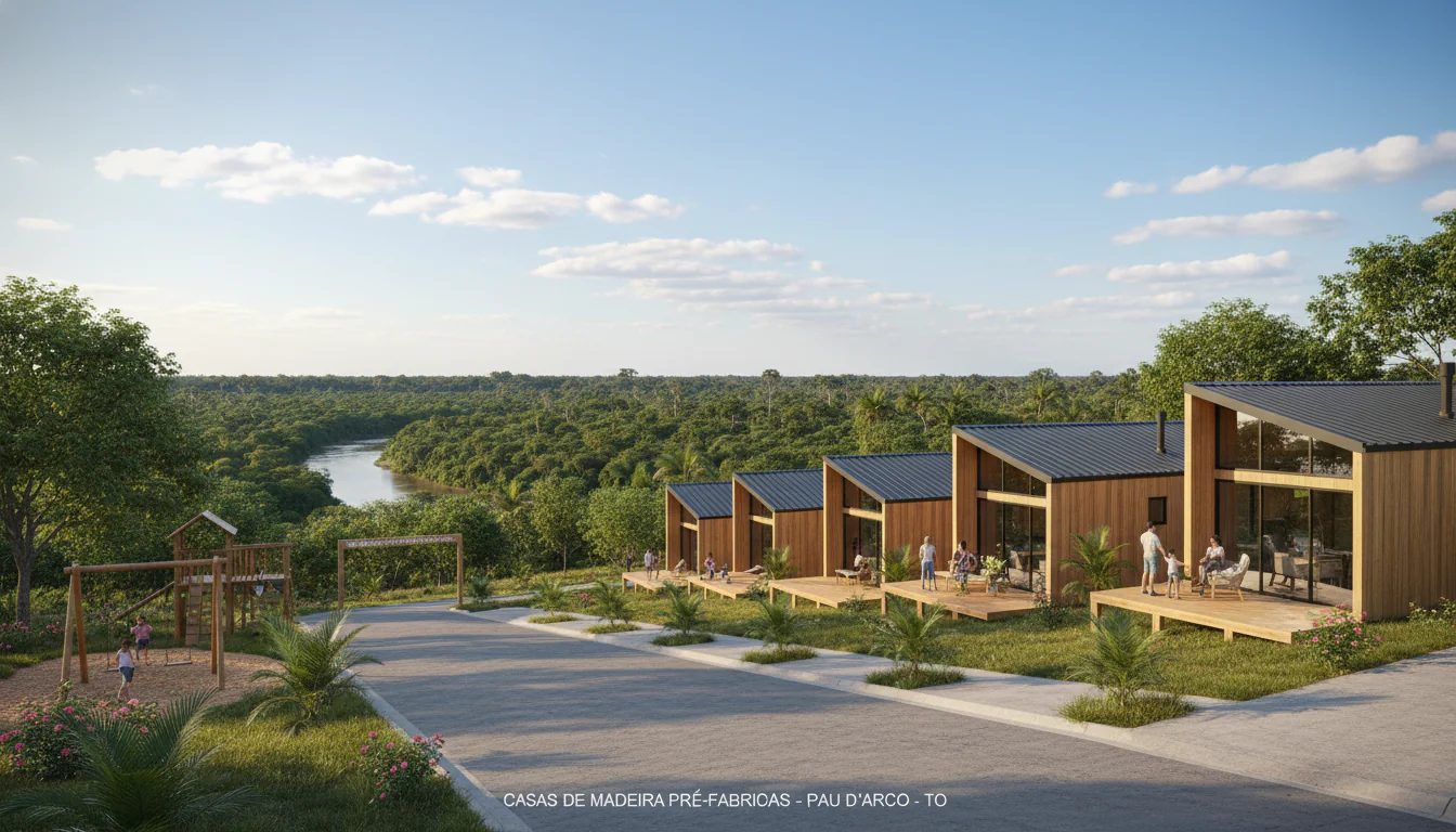 Casas de Madeira Pré-Fabricadas em Pau DʼArco – TO