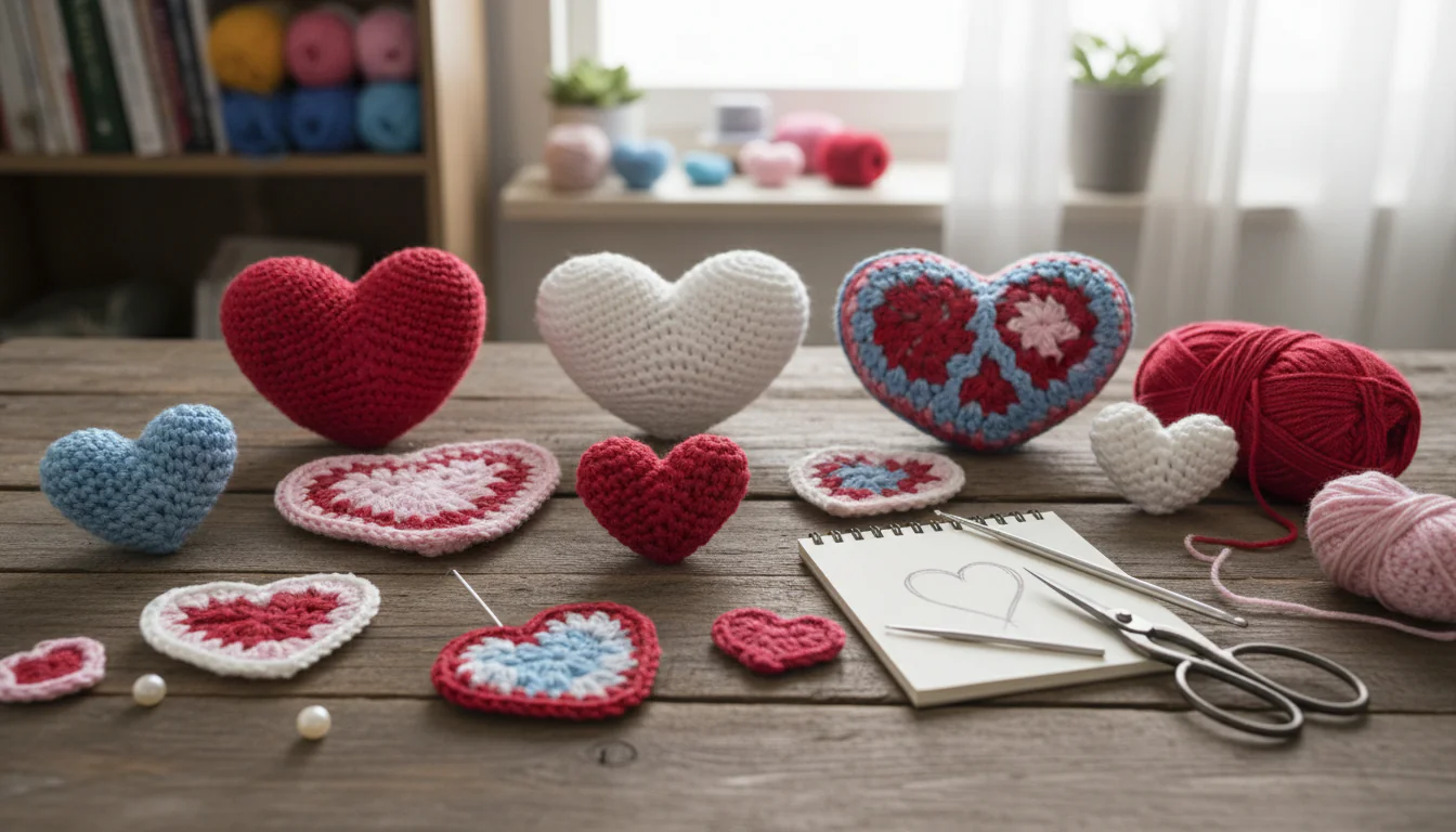 Coração de crochê: tutoriais e ideias para fazer