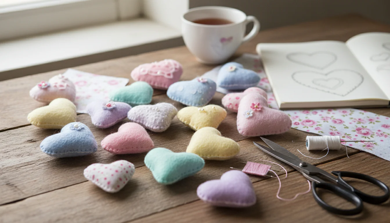 Corações de feltro: como fazer e ideias fofas