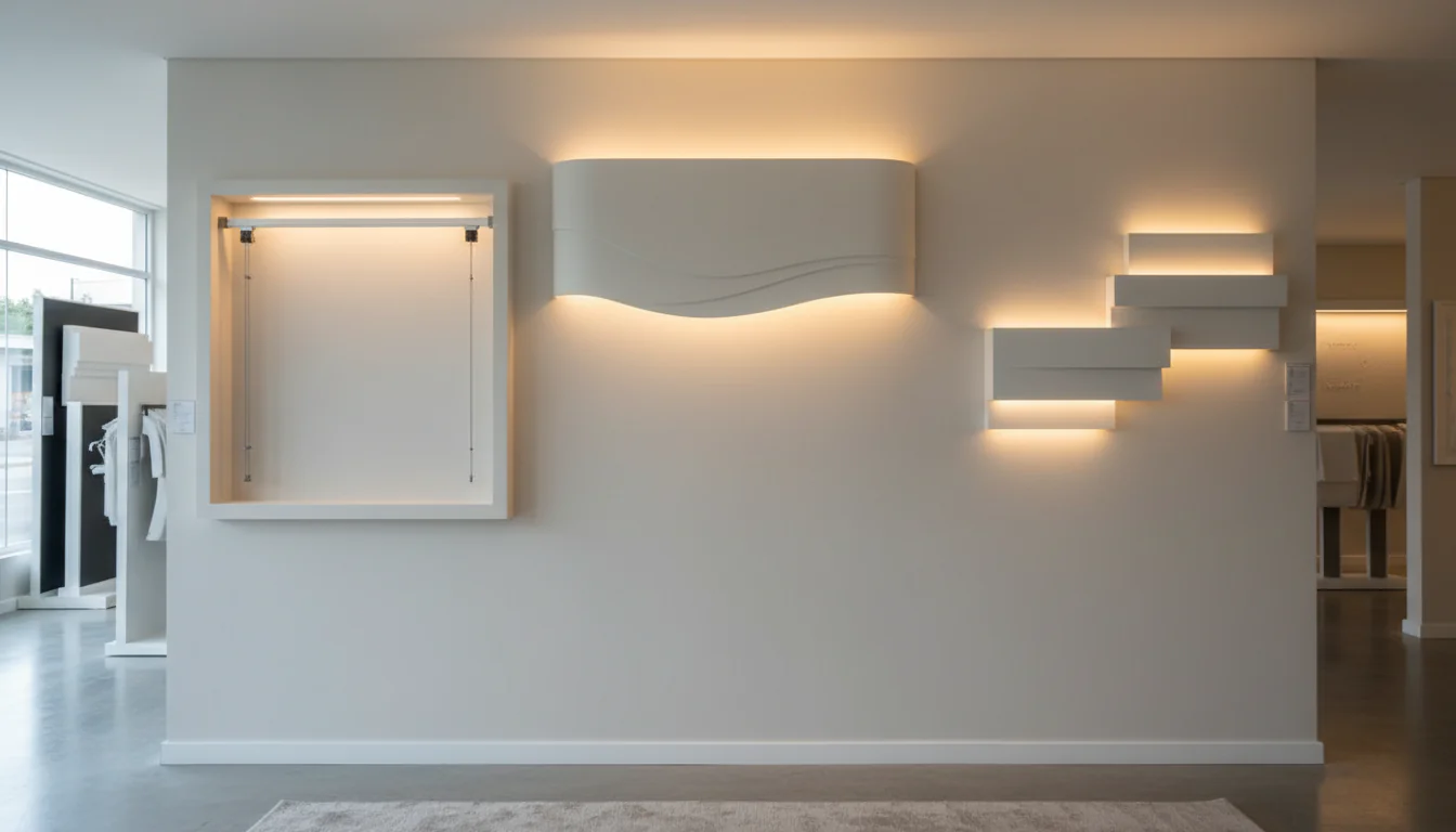 Cortineiro de gesso: modelos