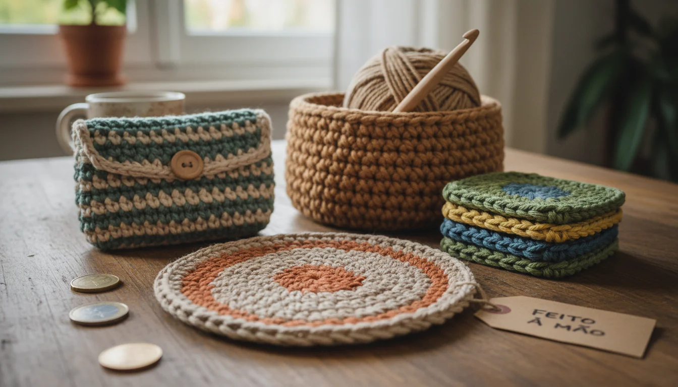 Crochê de barbante: ideias para ganhar dinheirinho Crochê de barbante: ideias para ganhar dinheirinho