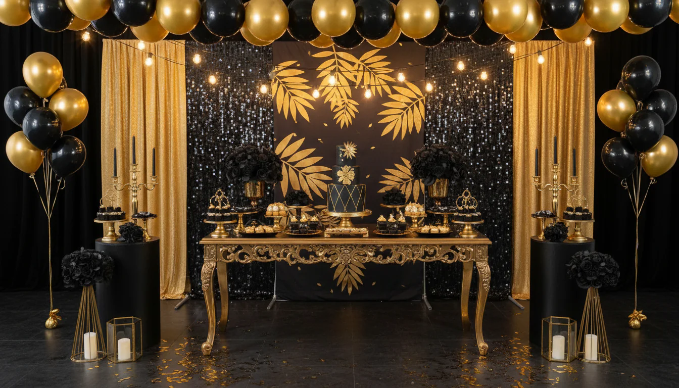 Decoração preto e dourado: inspirações para festa