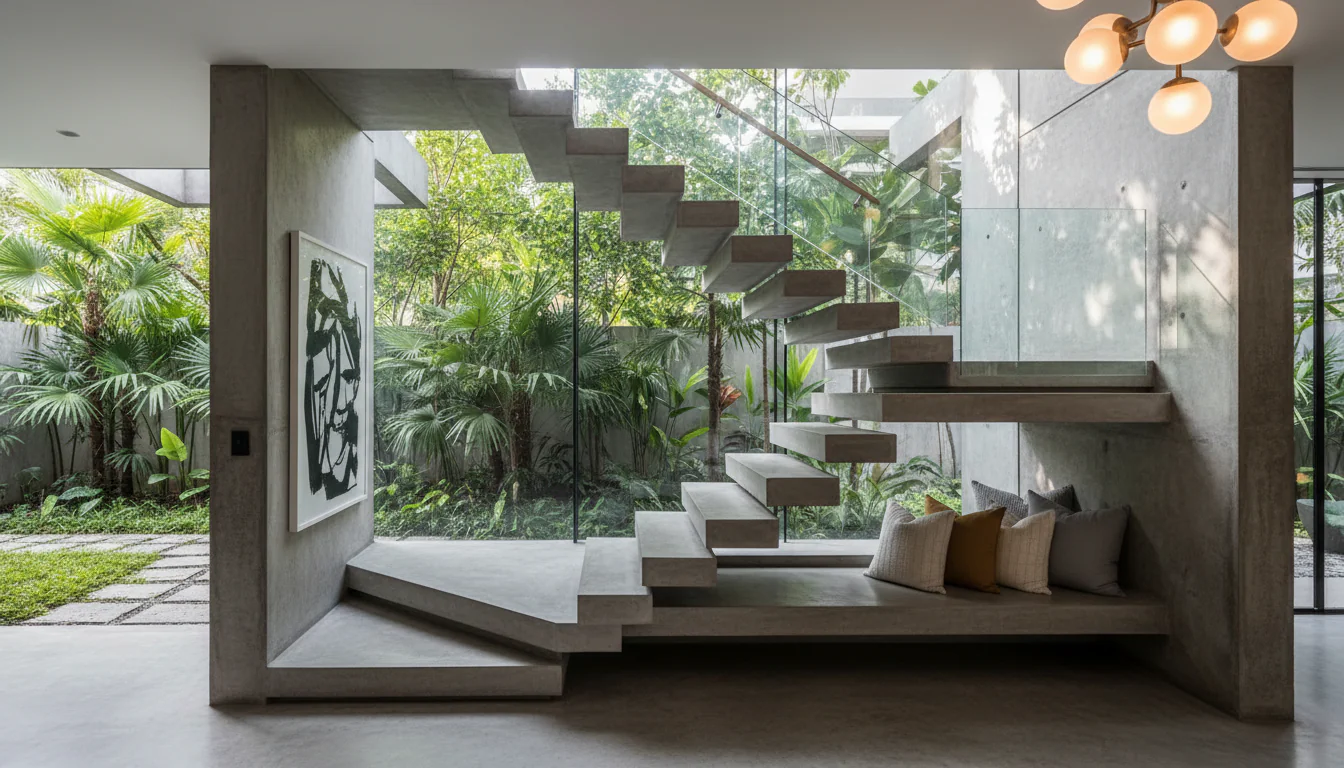 Escada de concreto: ideias mostram beleza da estrutura