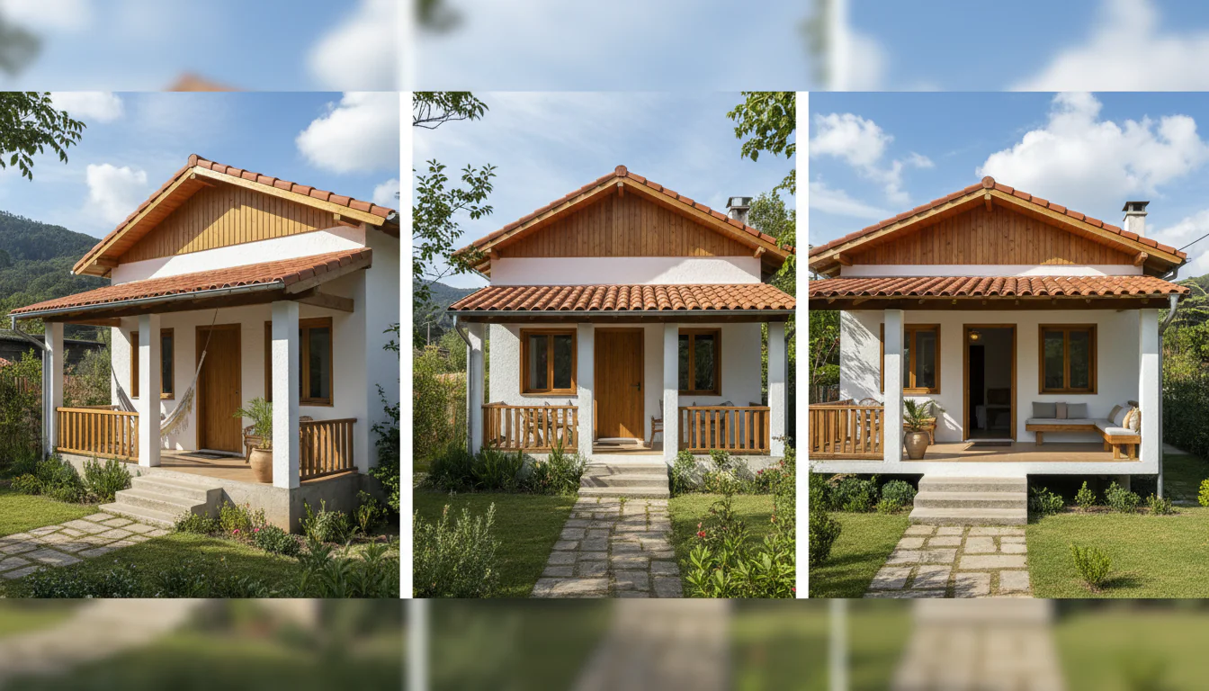 Fachadas de casas simples com varanda: projetos