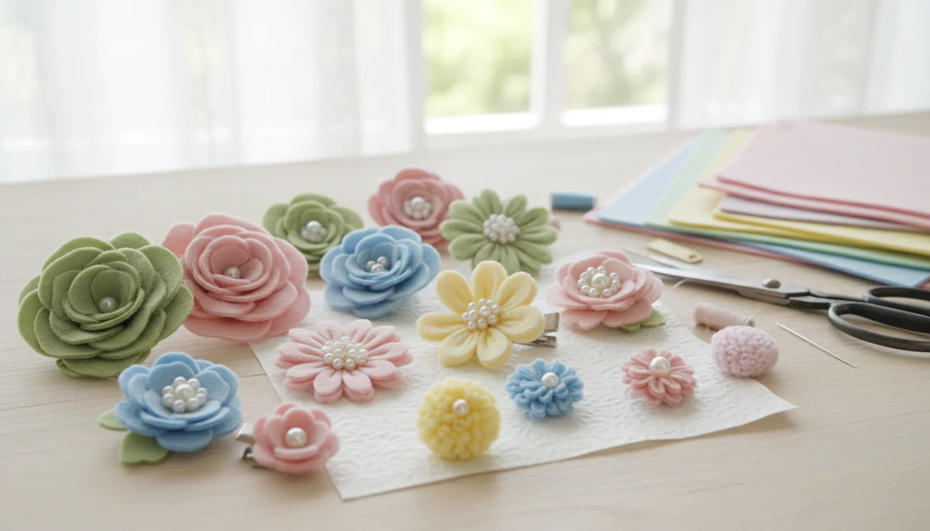 Flor de feltro: modelos fofos e delicados para fazer