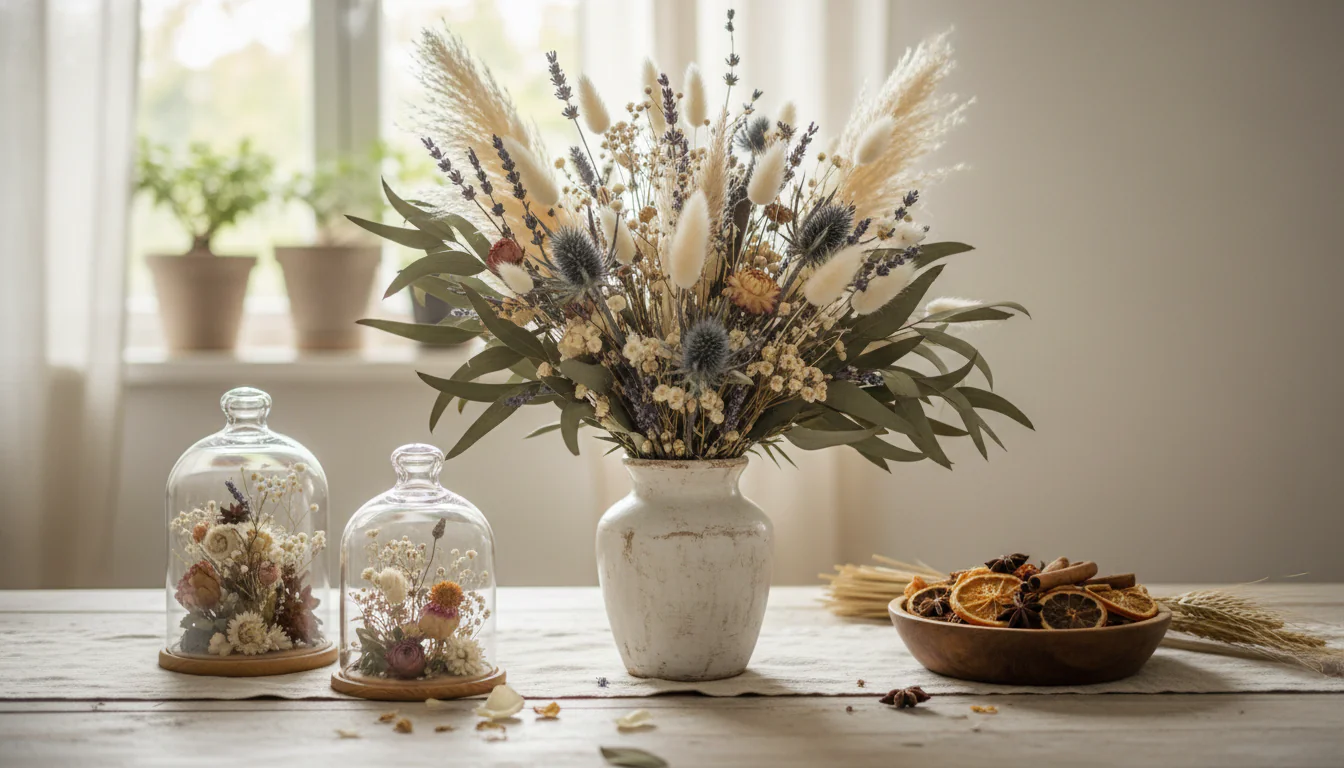 Flores secas para decoração: ideias para lindos arranjos