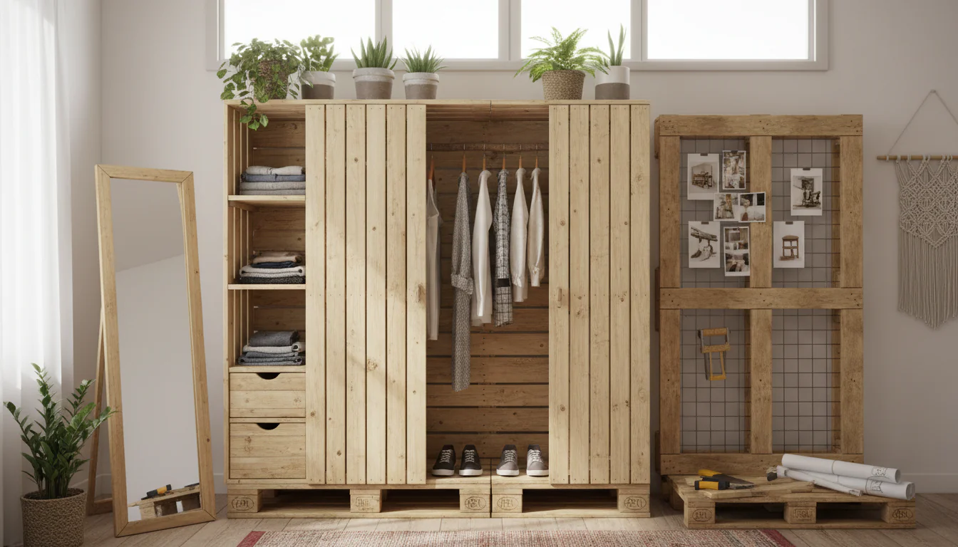 Guarda-roupa de pallet: tutoriais e modelos