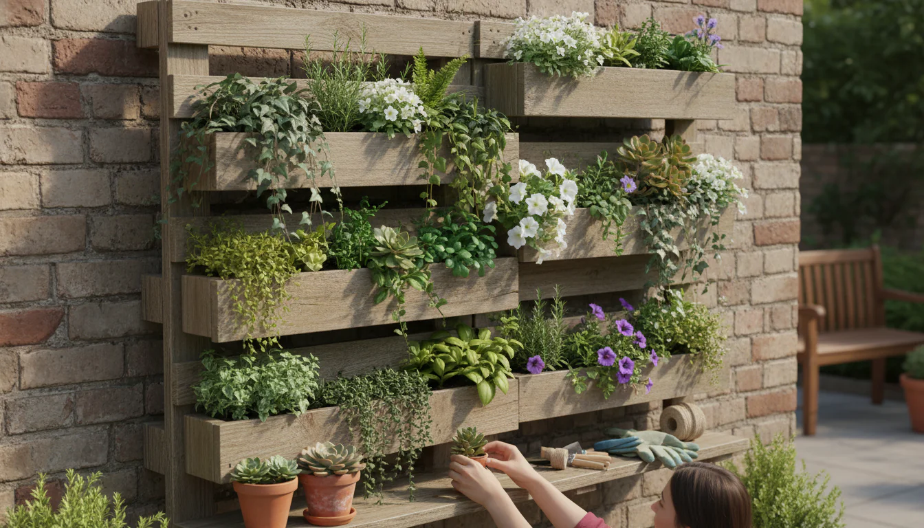 Jardim vertical de pallet: como fazer e ideias Jardim vertical de pallet: como fazer e ideias