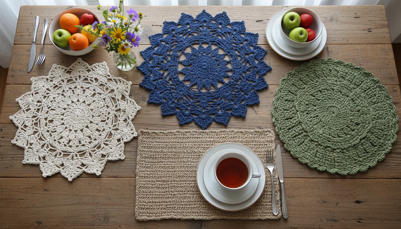 Jogo americano de crochê: modelos para decorar Jogo americano de crochê: modelos para decorar