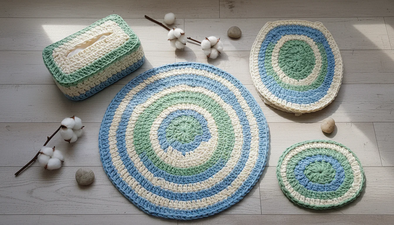 Jogo de banheiro de barbante: ideias para renovar Jogo de banheiro de barbante: ideias para renovar