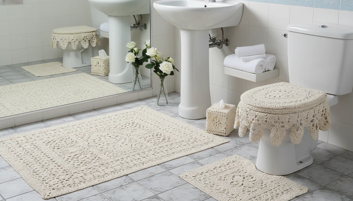 Jogo de banheiro rendado: ideias