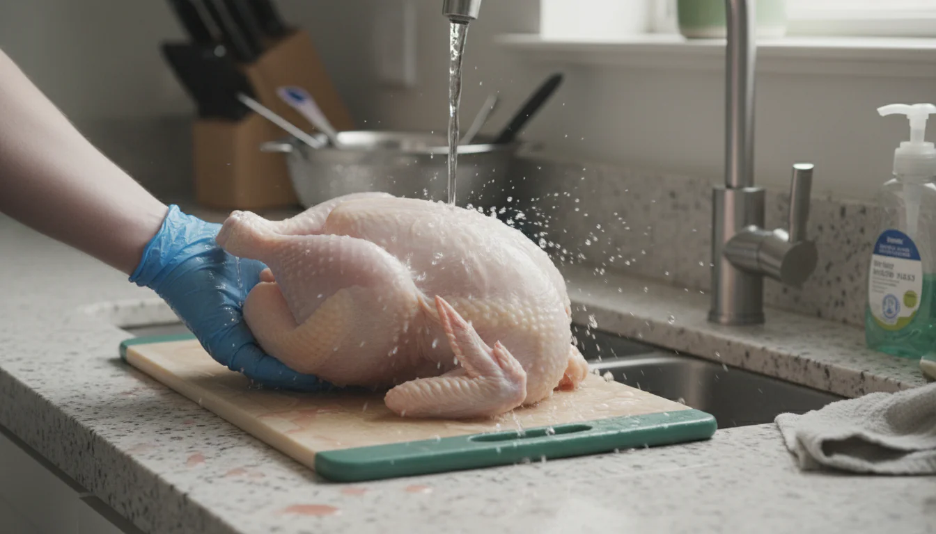 Lavar frango antes de cozinhar: é perigoso